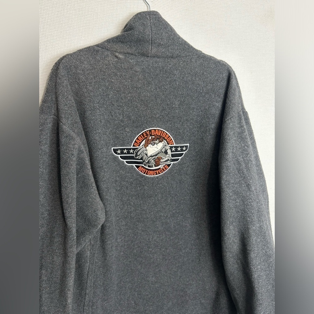 2000 Vtg Warner Bros Mens Harley Davidson Gray Bath Robe Size S/M